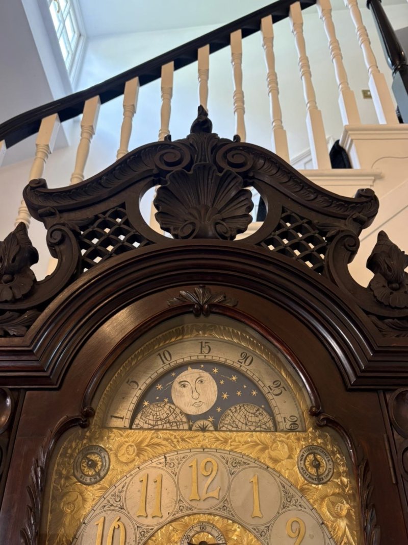 Antique Exhibition Quality Carved Mahogany Nine Tube Chiming Longcase Clock - Image 22